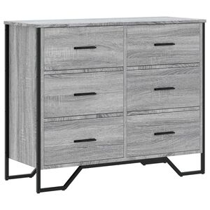 vidaXL Chest of Drawers Grey Sonoma 91x35.5x74.5 cm Engineered wood