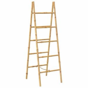 vidaXL Double Towel Ladder with 5 Rungs Bamboo 50x160 cm
