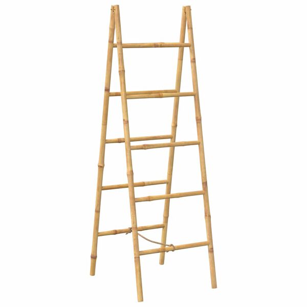 vidaXL Double Towel Ladder with 5 Rungs Bamboo 50x160 cm