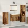 vidaXL Bathroom Furniture Set with Door 4 pcs Old Wood Engineered Wood