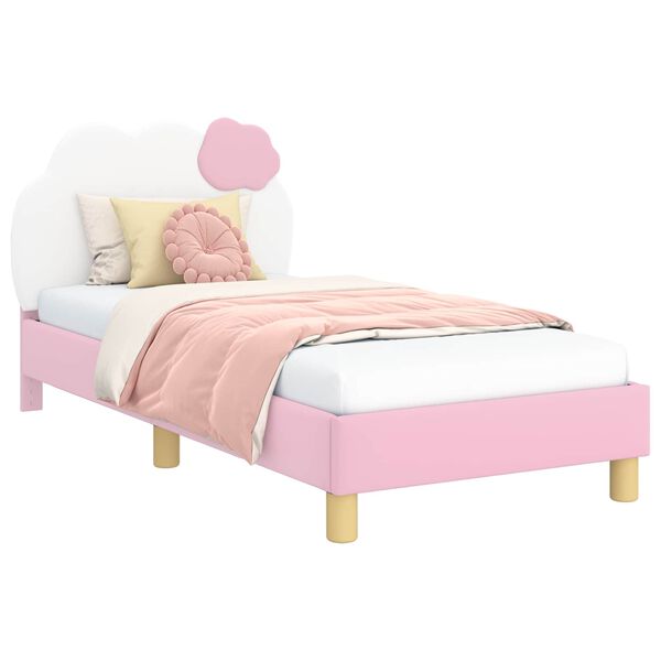 vidaXL Children's Bed Frame with Headboard Pink 80 x 160 cm PU