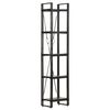 vidaXL 5-Tier Bookcase Black 40x30x180 cm Solid Mango Wood