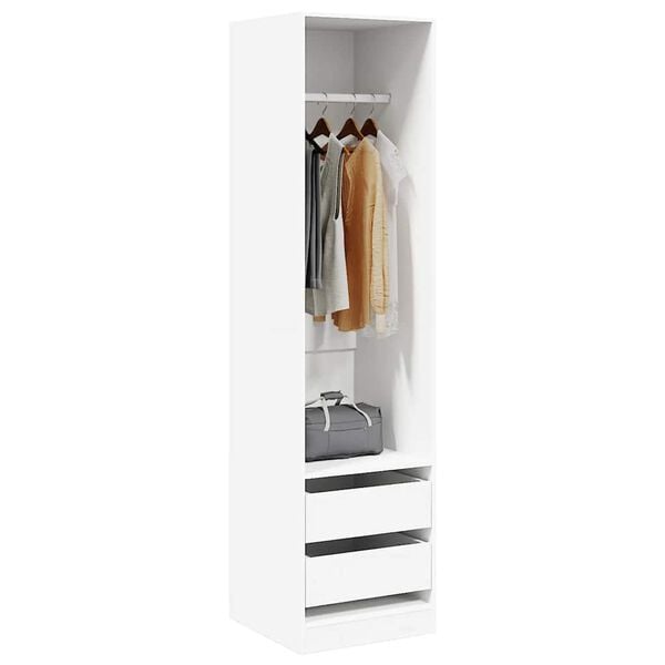 vidaXL Wardrobe with Drawers White 50x50x200 cm Engineered Wood