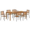 vidaXL Garden Dining Set 7 pcs Grey Poly rattan