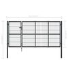 vidaXL Garden Gate with Posts Steel 350x120 cm Anthracite