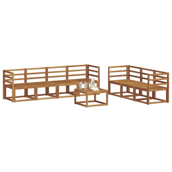 vidaXL Outdoor Sofa Set 8 pcs Natural Solid Acacia Wood