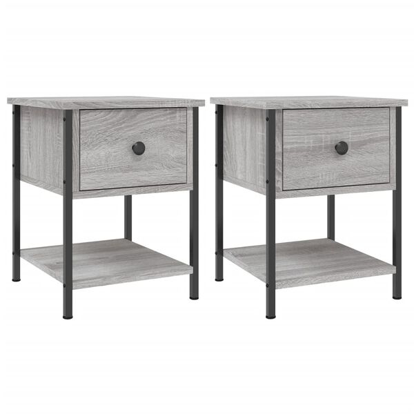 vidaXL Bedside Tables 2 pcs Grey Sonoma 34x35.5x45 cm Engineered Wood