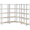 vidaXL 5-Layer Storage Shelves 4 pcs Silver Steel&Engineered Wood