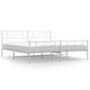 vidaXL Metal Bed Frame without Mattress with Footboard White 200x200cm