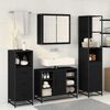 vidaXL Bathroom Furniture Set 3 pcs Black Oak Engineered Wood