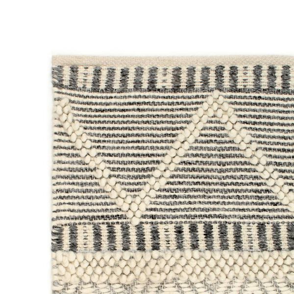 vidaXL Rug Handwoven Wool 120x170 cm White/Grey/Black/Brown