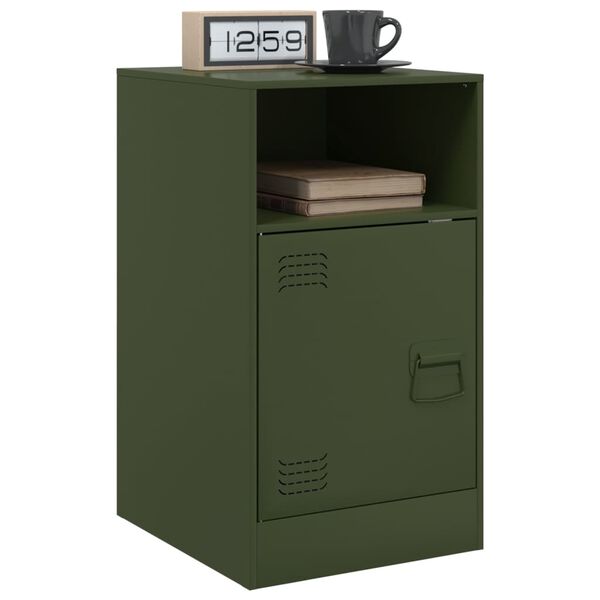vidaXL Bedside Cabinets 2 pcs Olive Green 34.5x39x62 cm Steel