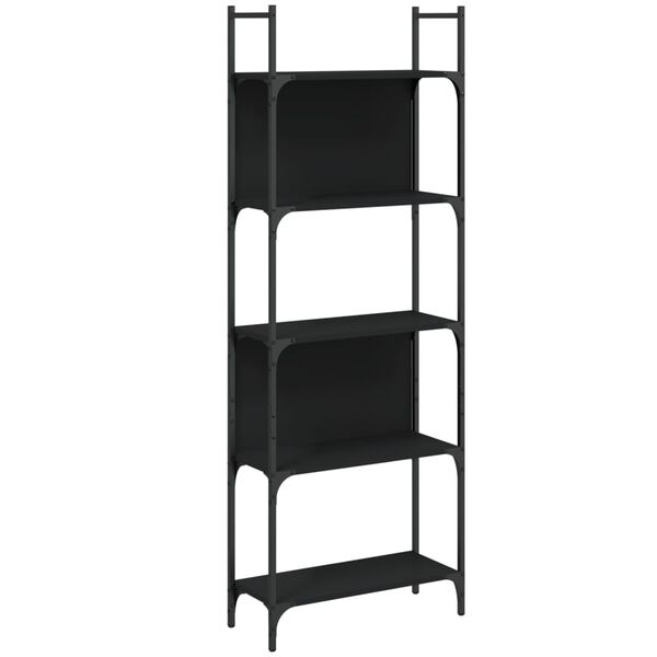 vidaXL Bookshelf Black 155.5x24x166.5 cm Engineered Wood