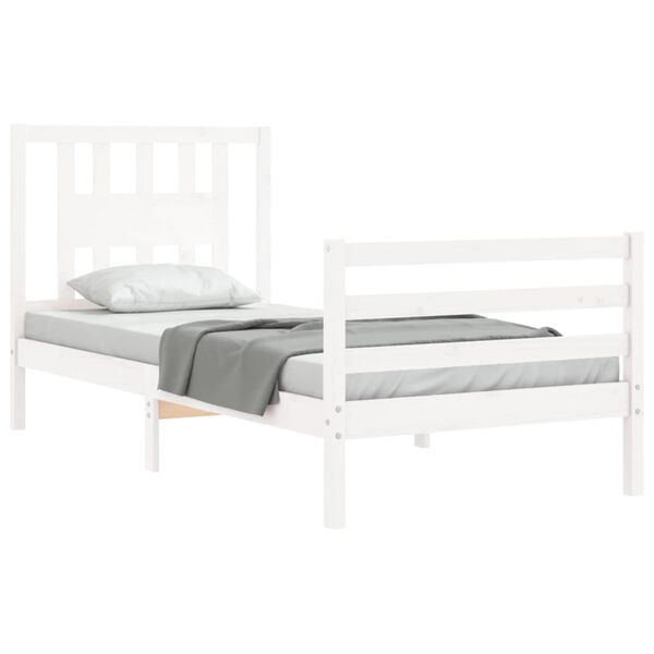 vidaXL Bed Frame without Mattress White 90x200 cm Solid Wood