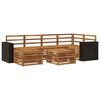 vidaXL Sectional Sofa Set 7 pcs Natural Solid Acacia Wood