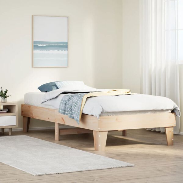 vidaXL Bed Frame without Mattress 90x190 cm Single Solid Wood Pine
