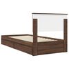 vidaXL Storage Bed with Drawer Brown Oak 90 x 190 cm Engineered Wood