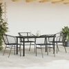 vidaXL 5 Piece Garden Dining Set Black Poly Rattan Glass