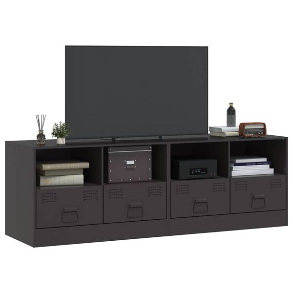 vidaXL TV Cabinets 2pcs Black 67x39x44 cm Steel