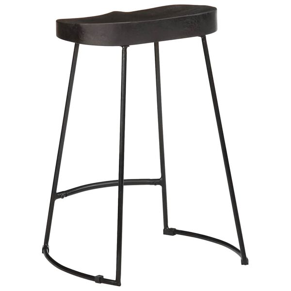 vidaXL Bar Stools 2 pcs Black 45x40x62 cm Solid Wood Mango