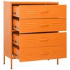 vidaXL Chest of Drawers Orange 80x35x101.5 cm Steel