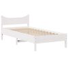 vidaXL Bed Frame with Headboard White 90x190 cm Single Solid Wood Pine