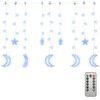vidaXL Star and Moon Fairy Lights Remote Control 138 LED Blue