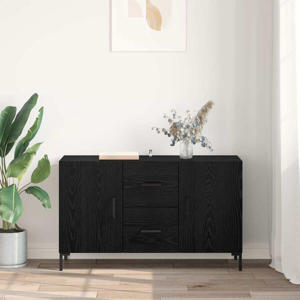 vidaXL Sideboard Black Oak 100 x 36 x 60 cm Engineered Wood