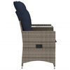 vidaXL Reclining Garden Sofa 2-Seater with Table Grey Poly Rattan