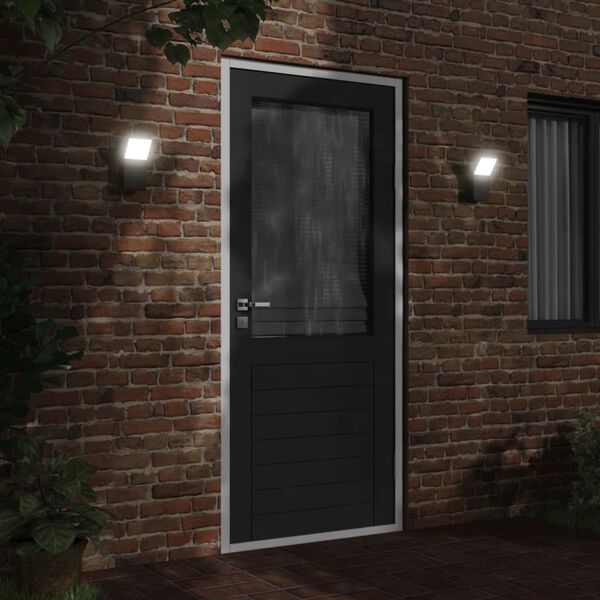 vidaXL Outdoor LED Wall Lights 2pcs Black Die-cast Aluminium