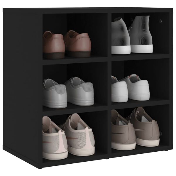 vidaXL Shoe Cabinets 2 pcs Black 52.5x30x50 cm