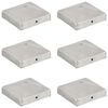 vidaXL Pyramid Fence Post Caps 6 pcs Galvanised Metal 91x91 mm
