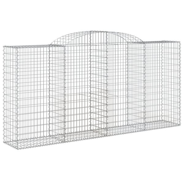 vidaXL Arched Gabion Baskets 7 pcs 300x50x140/160 cm Galvanised Iron