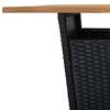 vidaXL Bar Table Black 80x80x110 cm Poly Rattan and Solid Acacia Wood
