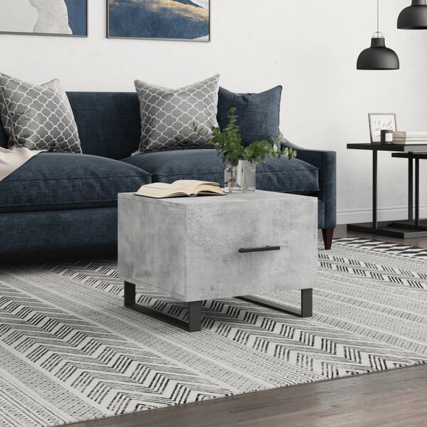 vidaXL Coffee Table Concrete Grey 50x50x40 cm Engineered Wood