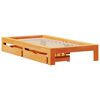 vidaXL Bed Frame without Mattress Wax Brown 100x200 cm Solid Wood Pine