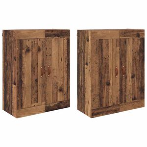 vidaXL Wall-mounted Cabinet 2 pcs Old Wood 69.5 x 34 x 90 cm