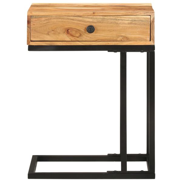 vidaXL U-Shaped Side Table 45x30x61cm Solid Acacia Wood