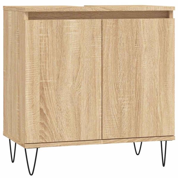 vidaXL Bathroom Cabinet Sonoma Oak 58x33x60 cm Engineered Wood