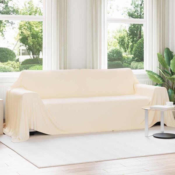 vidaXL Throw Blanket Cream 350 x 270 cm Fleece