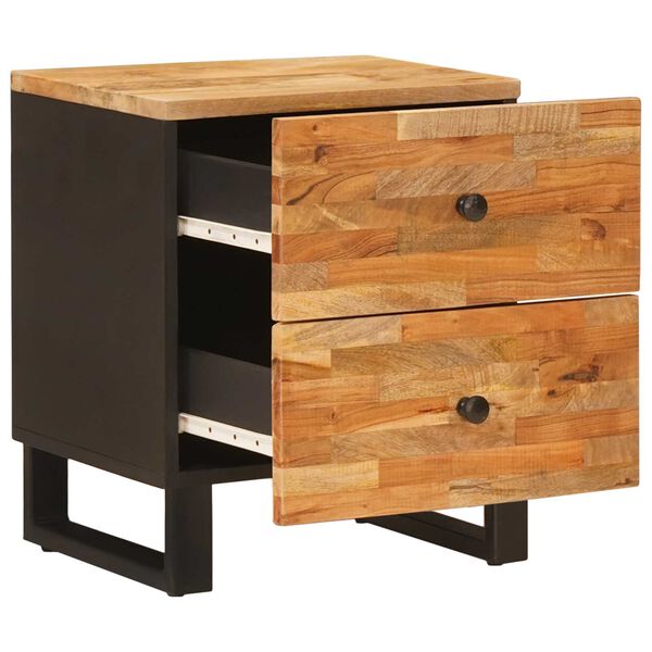 vidaXL Bedside Cabinet 2 pcs Brown 40 x 33 x 46 cm Solid Mango Wood