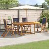 vidaXL 5 Piece Garden Dining Set Solid Wood Acacia and Textilene