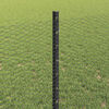 vidaXL Fence with Post Grey 0.8 x 10 m Steel and PVC