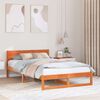 vidaXL Bed Frame with Headboard Wax Brown 140 x 190 cm Solid Pine Wood