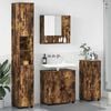 vidaXL Bathroom Furniture Set 4 pcs Smoked Oak Engineered wood & Metal