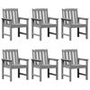 vidaXL Garden Chair 6 pcs Light Grey Polyethylene