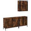 vidaXL 3 Piece Bathroom Cabinet Set Smoked Oak Engineered Wood