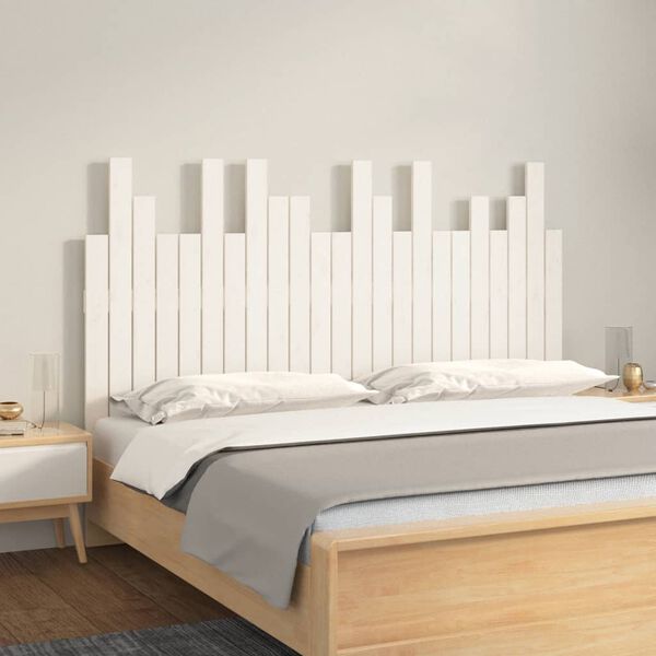 vidaXL Wall Headboard White 146.5x3x80 cm Solid Wood Pine