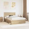 vidaXL Bed Frame with Headboard Sonoma 160 x 200 cm Solid Pine Wood
