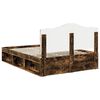 vidaXL Bed Frame Smoked Oak 160 x 200 cm Solid Pine Wood